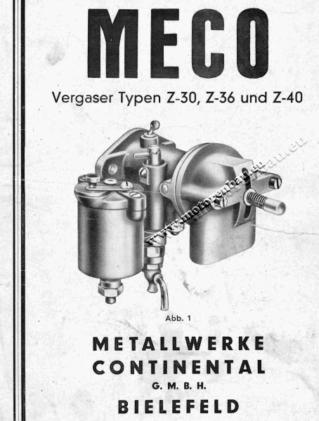 MECO Vergaser, Metallwerke Continental, Bielefeld