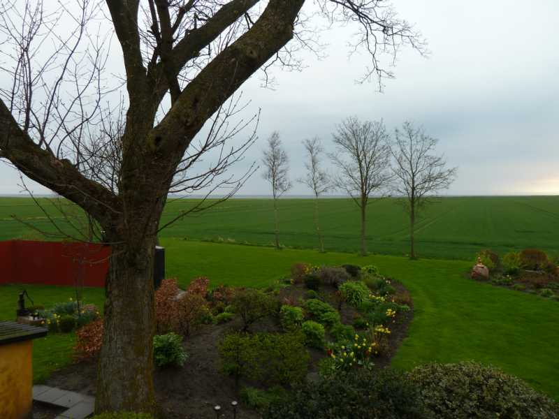 Der Blick Richtung Osten aus unserem Pensionszimmer in Grenaa auf die Ostsee.